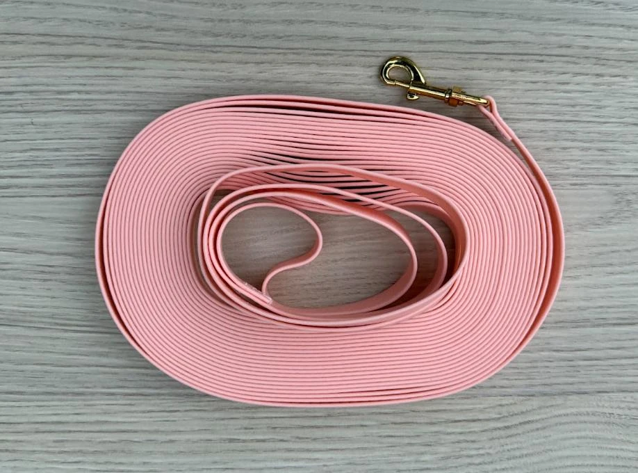 Longe 12M, en biothane hexa imperméable, légère et résistante [rose pâle]